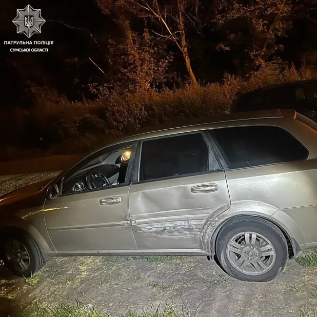 У Сумах нетверезий водій спричинив ДТП і намагався втекти з місця аварії