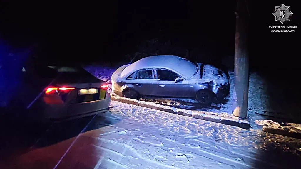 У Сумах нетвереза жіночка не роз'їхалася з електроопорою