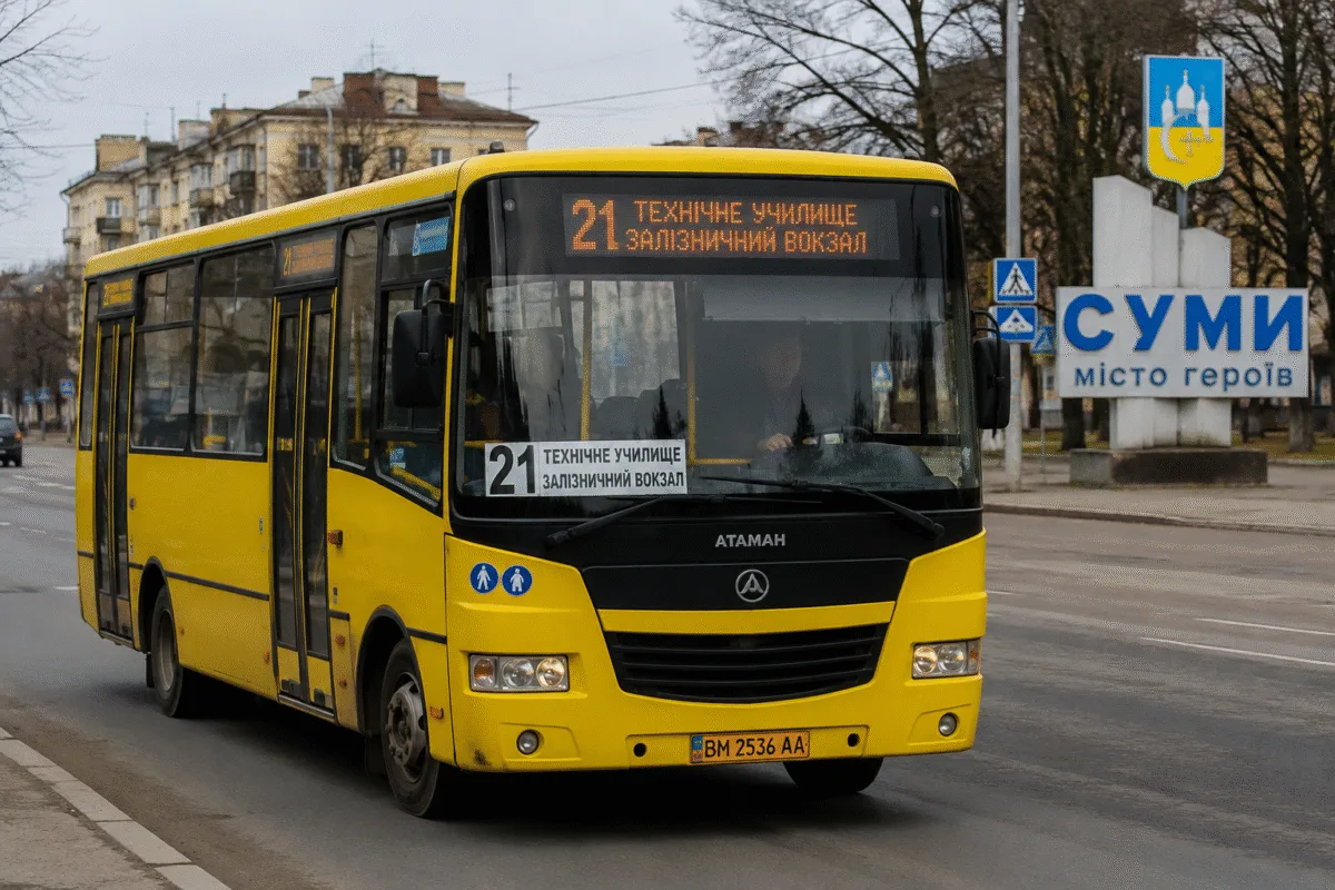 Автобус №21 у Сумах: маршрут, зупинки, графік руху та вартість проїзду