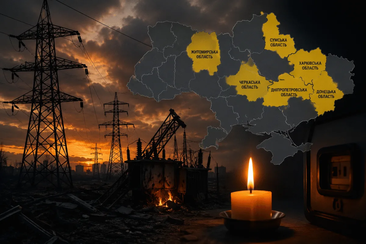 Після атак РФ без світла залишилися населені пункти у шести областях: найбільше постраждала Сумщина