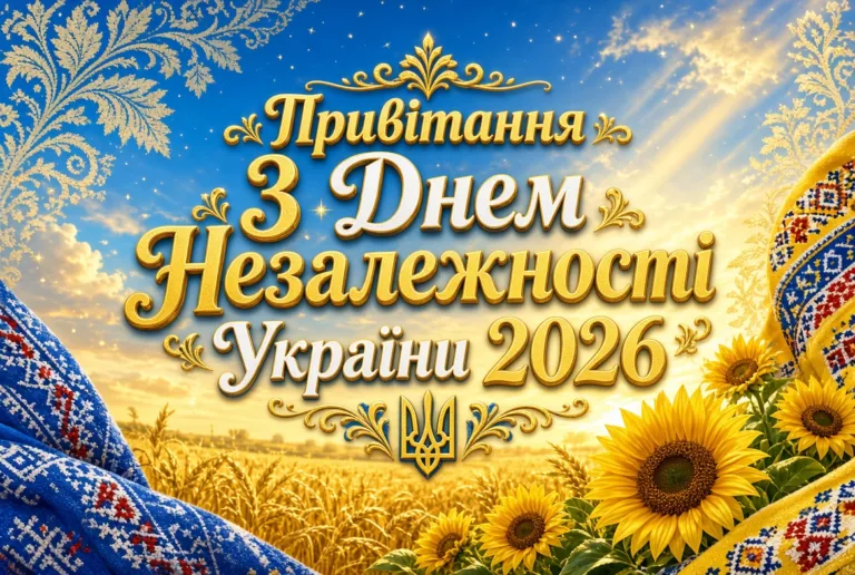 Привітання з Днем Незалежності України 2026: сильні слова про свободу, Україну та майбутнє