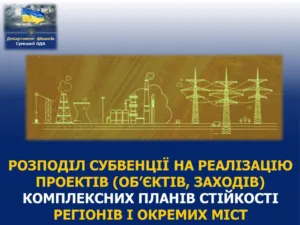 На Сумщині виділять понад 1,7 млрд грн на плани стійкості