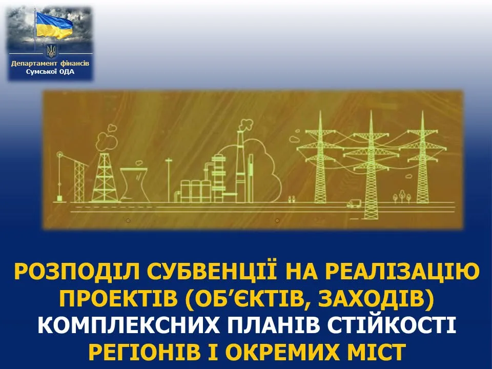 На Сумщині виділять понад 1,7 млрд грн на плани стійкості