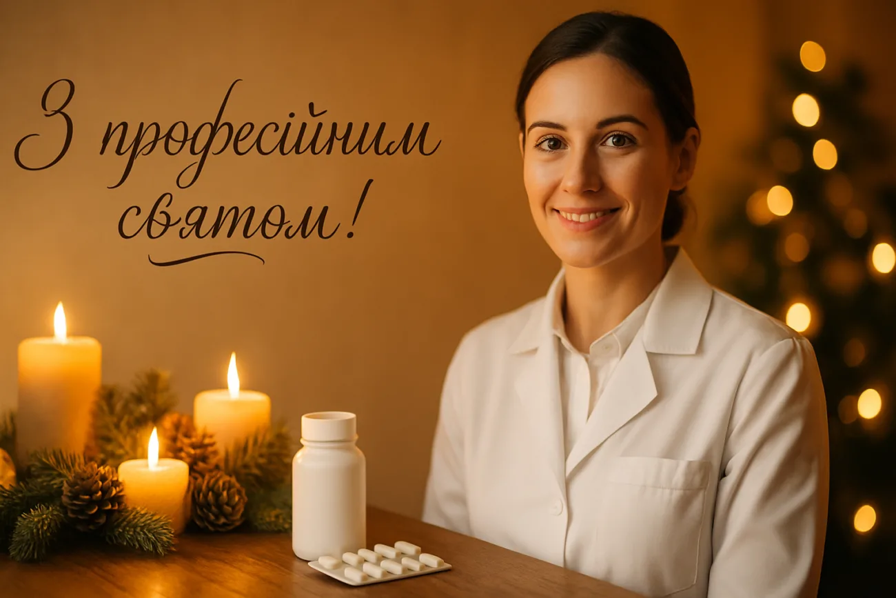 Картинка з привітанням до День фармацевтичного працівника