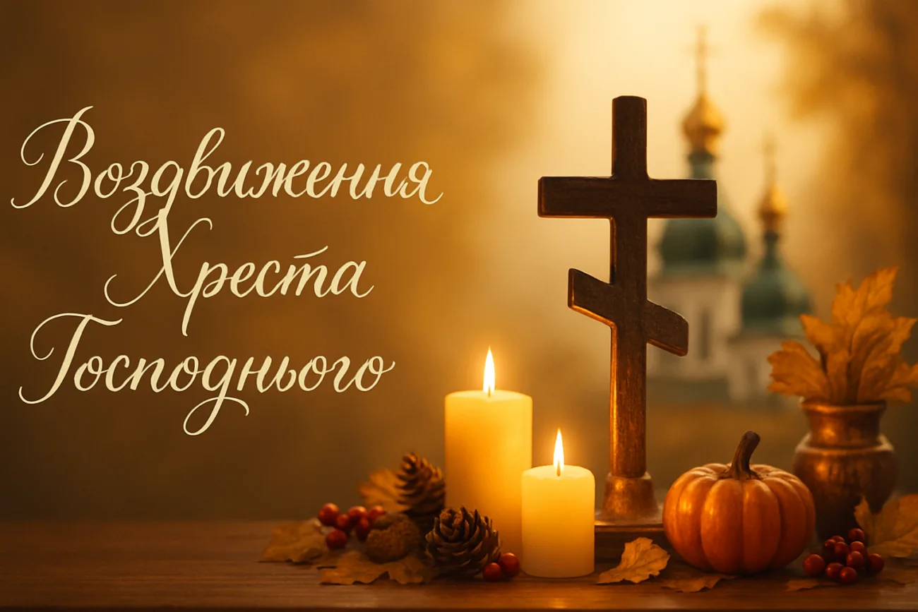 Вітальна листівка до Воздвиження Хреста Господнього 2026