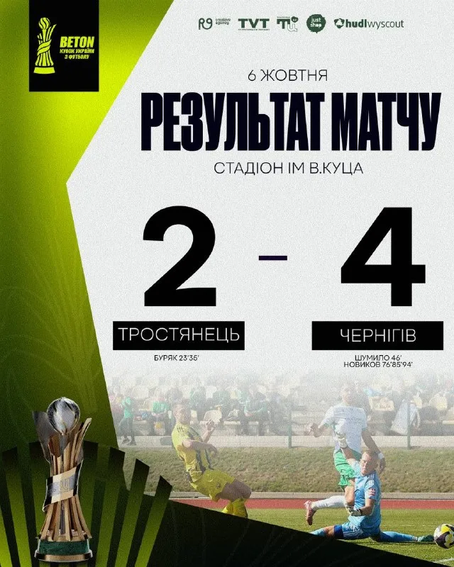 ФК «Тростянець» програв минулорічному фіналісту і вилетів з Кубку України
