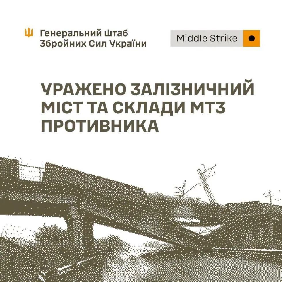 Українські сили зруйнували залізничний міст у Брянській області