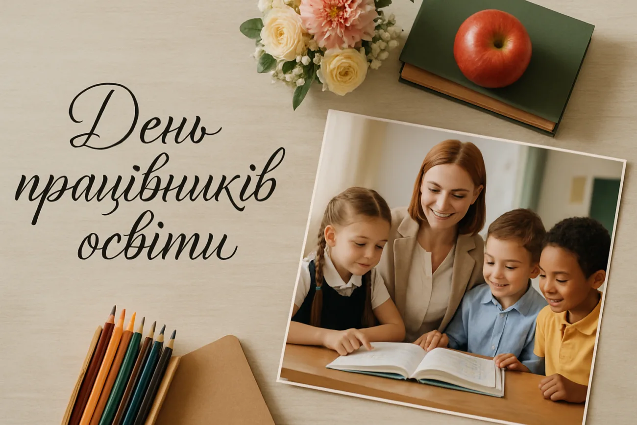 Картинка з привітанням до День працівників освіти