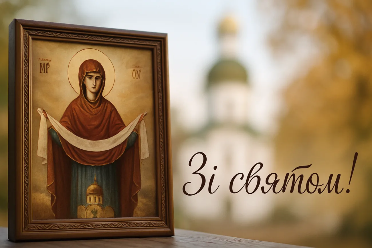 Листівка до Покрова Пресвятої Богородиці